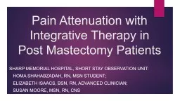 Pain Attenuation with  Integrative