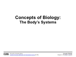 Concepts of Biology: The Body’s Systems