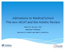 Admissions to Medical School