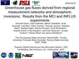 Greenhouse gas fluxes derived from regional measurement networks and atmospheric inversions:  Resul