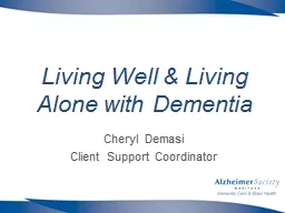 Living Well & Living Alone with Dementia