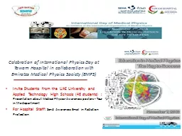 Celebration of International Physics Day at Tawam Hospital in collaboration with Emirates