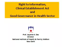 Right to  Information,  Clinical Establishment Act