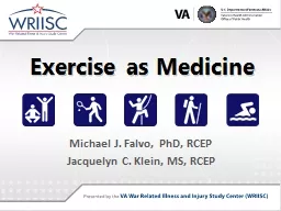 Exercise as Medicine Michael J. Falvo, PhD, RCEP