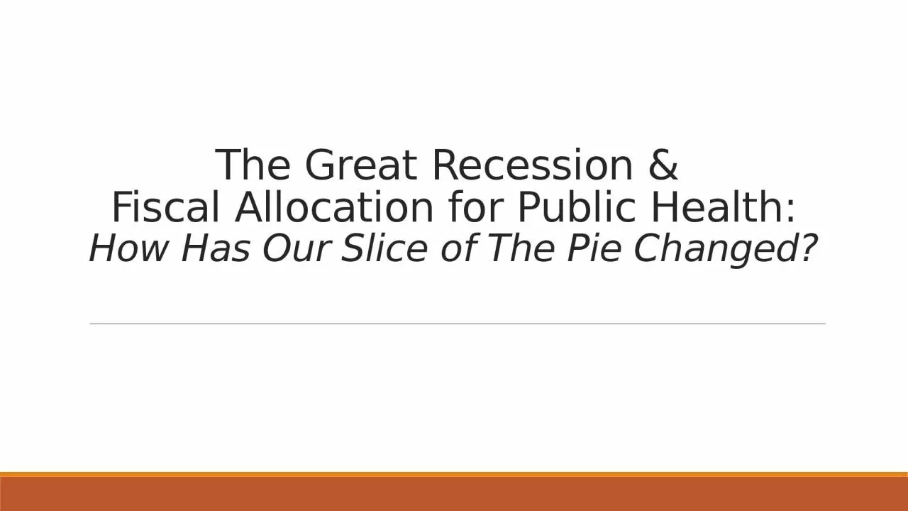 The Great Recession &