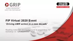 FIP Virtual 2020 Event ‘Driving AMR action in a new decade’