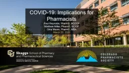 COVID-19: Implications for Pharmacists