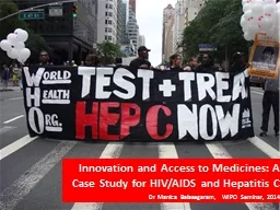 Innovation and Access to Medicines: A Case Study for HIV/AIDS and Hepatitis