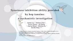 Tyrosinase inhibition ability provided by hop tannins: