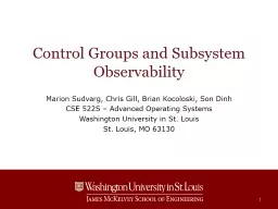 Control Groups and Subsystem Observability