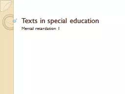 Texts in special education