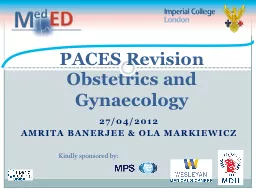 PACES Revision Obstetrics and Gynaecology