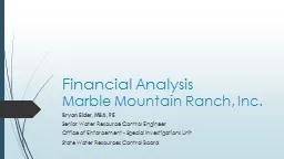 Financial Analysis Marble Mountain Ranch, Inc.