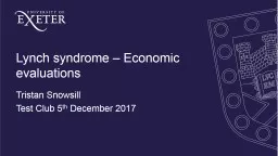 Lynch syndrome – Economic evaluations