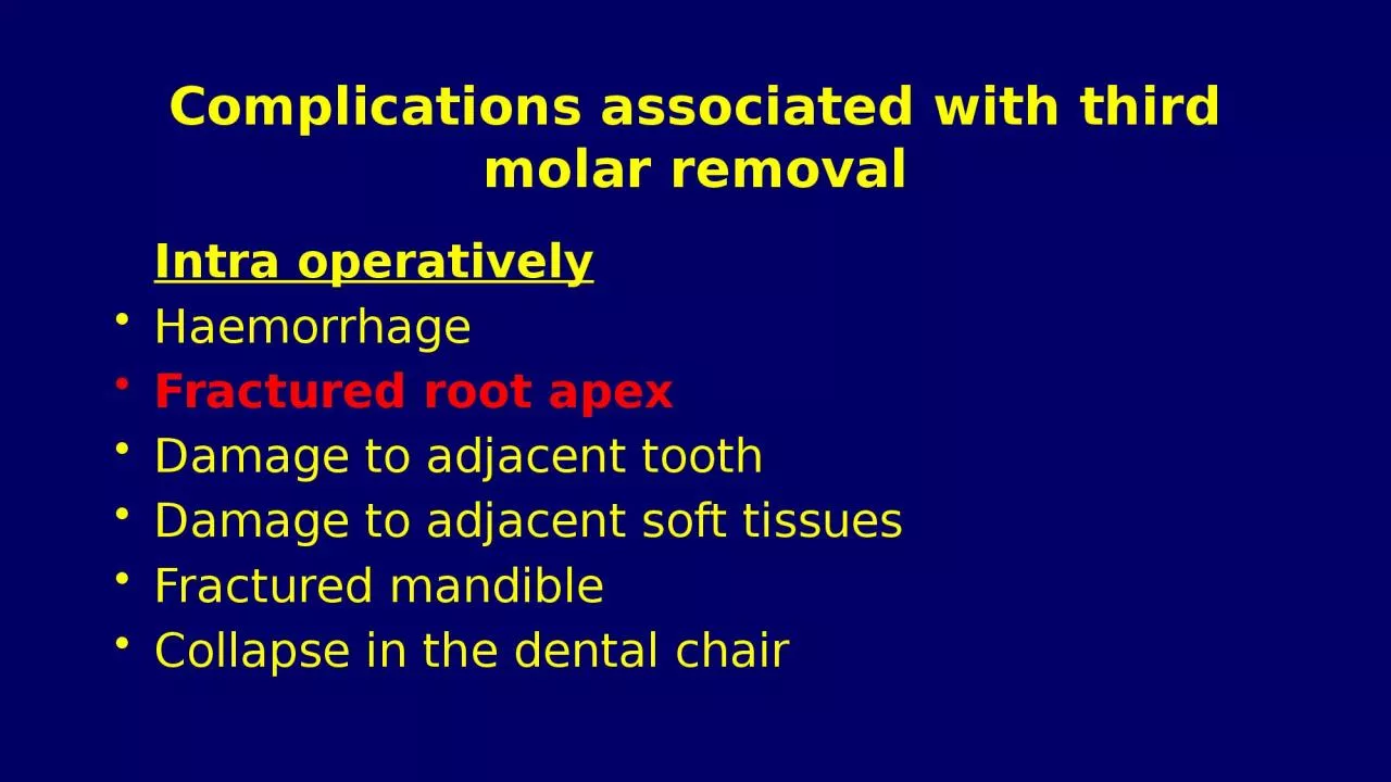 PPT-Complications associated with third molar removal