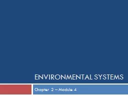 Environmental Systems Chapter 2 – Module 4