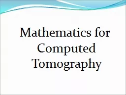 Mathematics for Computed Tomography