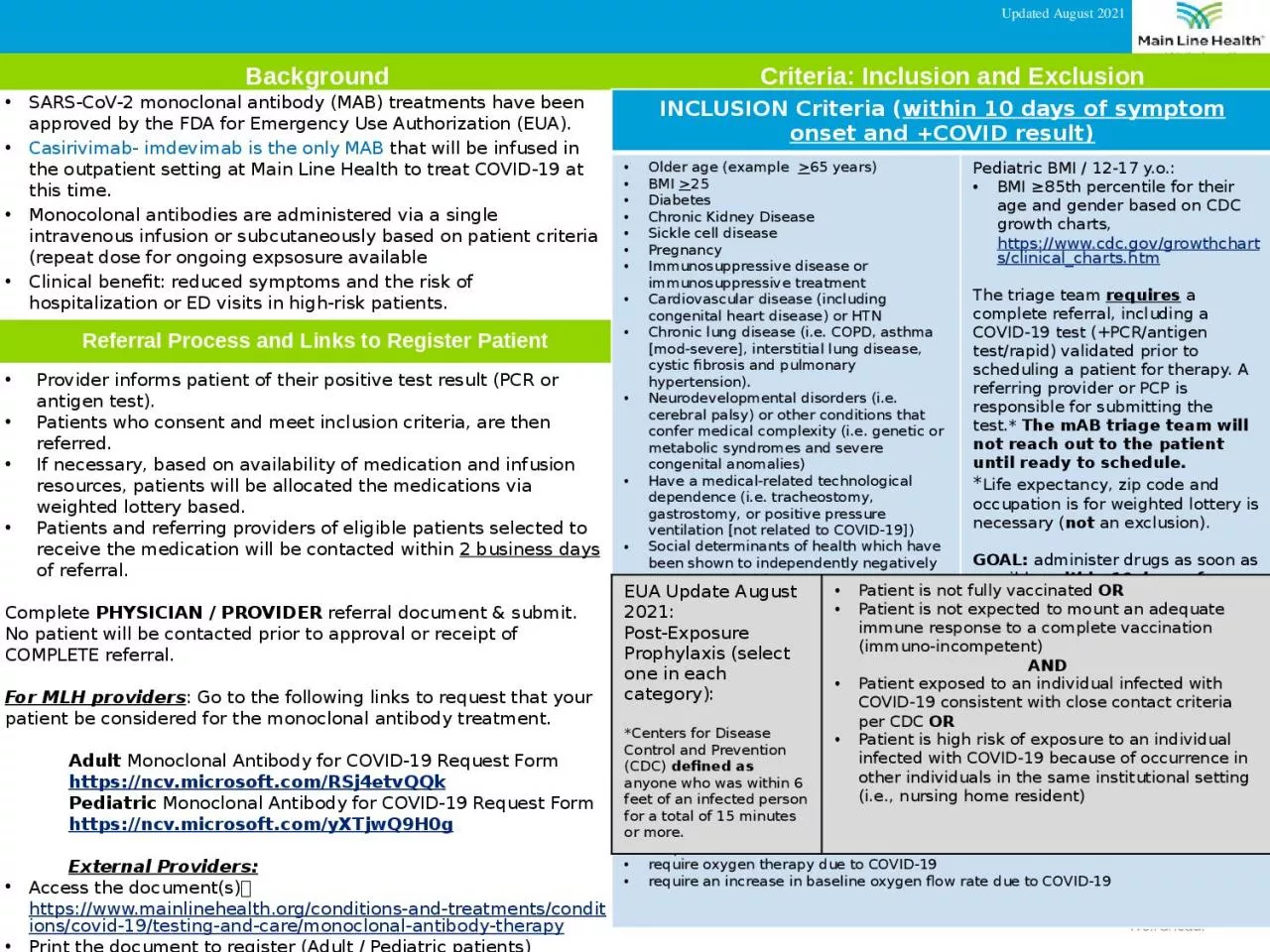 1 Manager Message Map: OUTPATIENT SARS-CoV-2 Monoclonal Antibodies – Tip Sheet