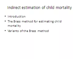 Indirect estimation of child mortality