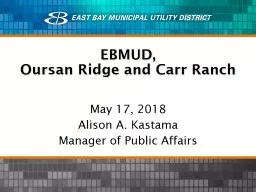 EBMUD,  Oursan  Ridge and Carr Ranch