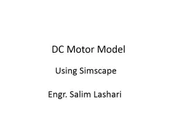 DC Motor Model Using  Simscape