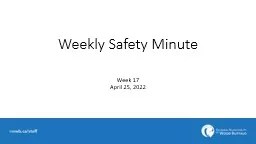 Weekly Safety Minute Week 17