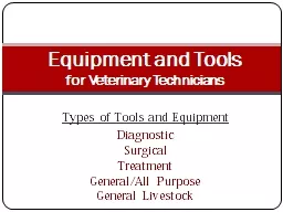 Types of Tools and Equipment