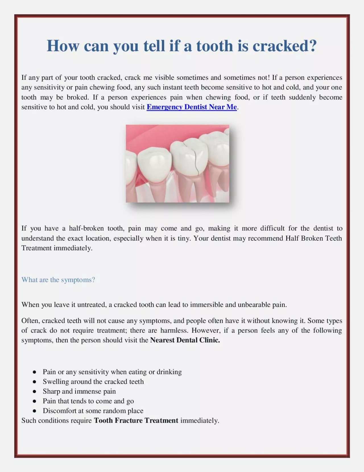 How can you tell if a tooth is cracked?