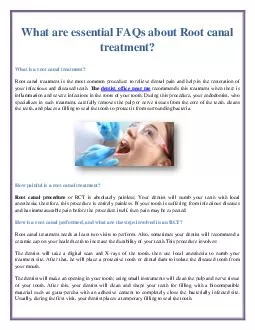 What are essential FAQs about Root canal treatment?