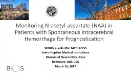 Monitoring N-acetyl-aspartate (NAA) in Patients with Spontaneous Intracerebral Hemorrhage for Progn