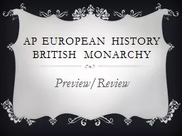 AP European History British Monarchy