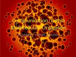 Communication within Multicellular Organisms