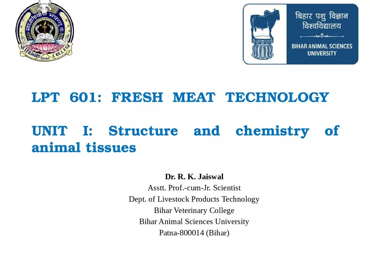 LPT  601: FRESH  MEAT TECHNOLOGY