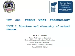 LPT  601: FRESH  MEAT TECHNOLOGY