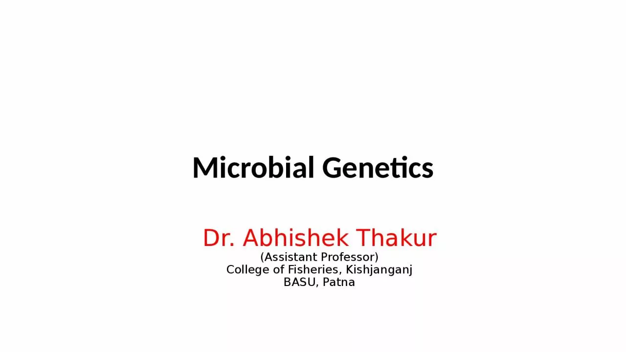 Dr. Abhishek Thakur (Assistant Professor)