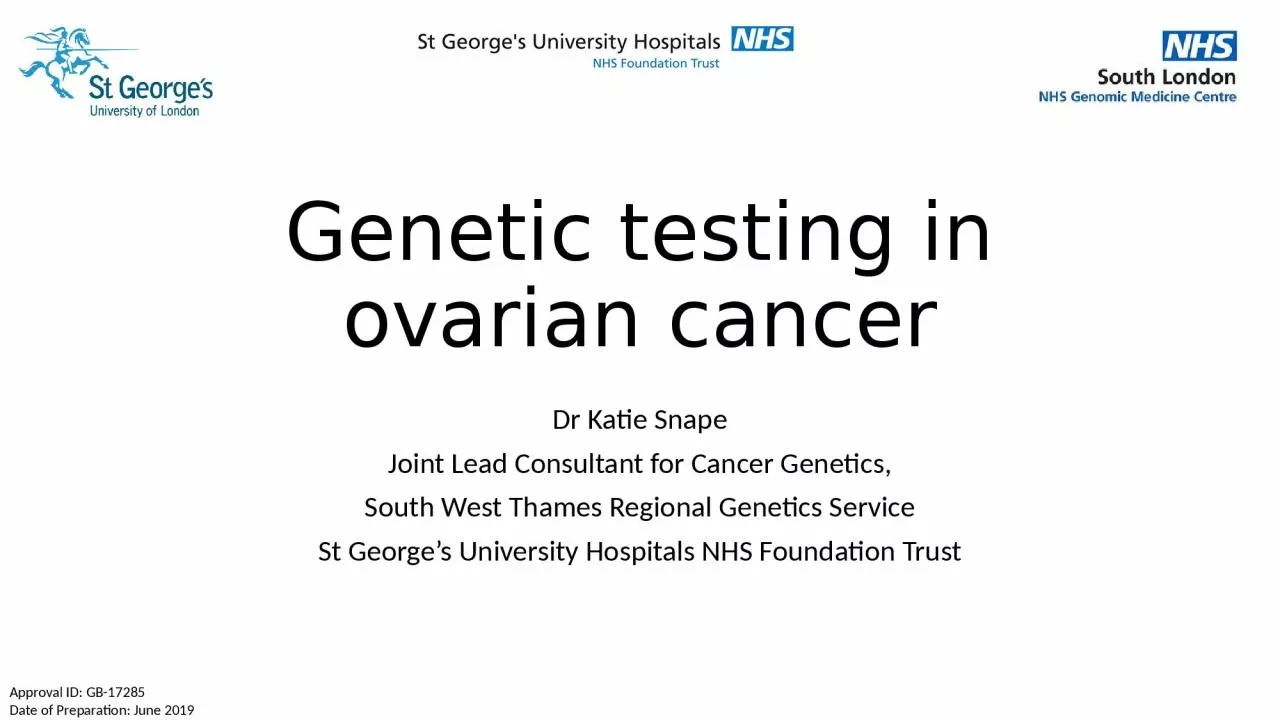 Genetic testing in ovarian cancer
