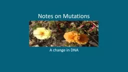 Notes on Mutations A change in DNA