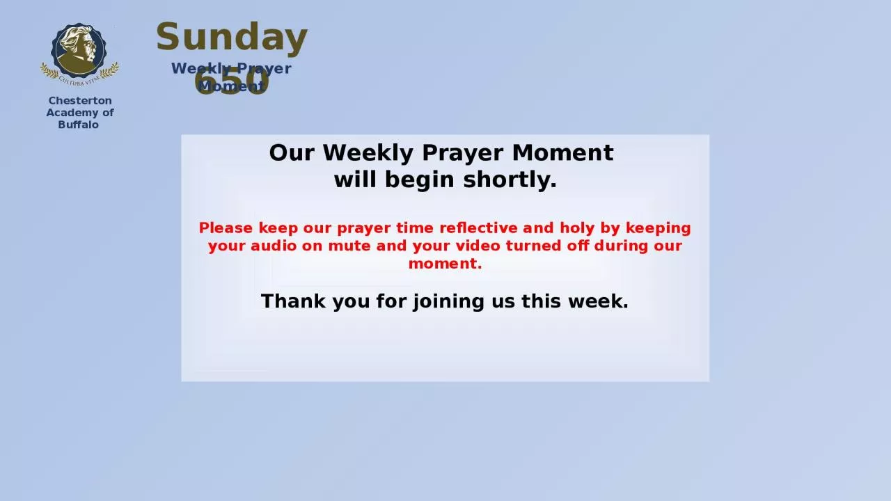 Sunday 650 Weekly Prayer Moment