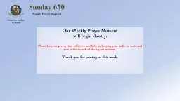 Sunday 650 Weekly Prayer Moment