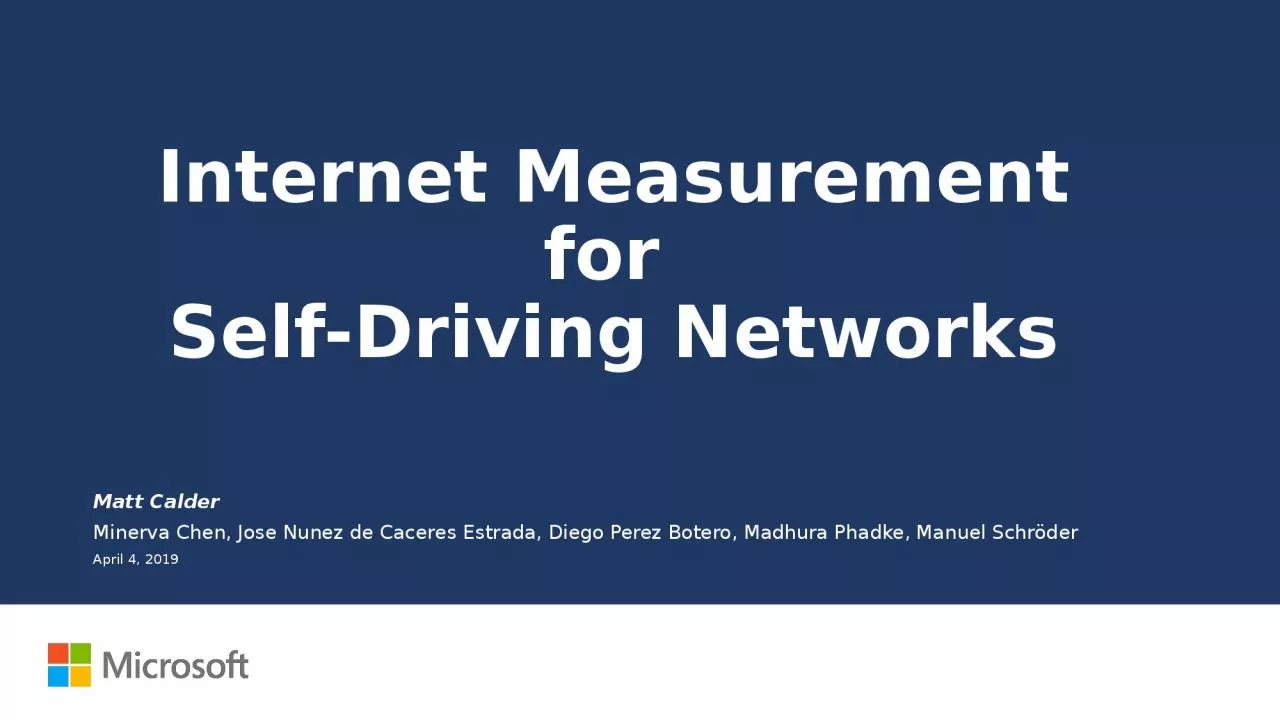Internet Measurement for