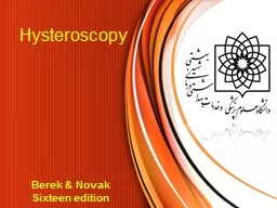 Hysteroscopy Berek  & Novak