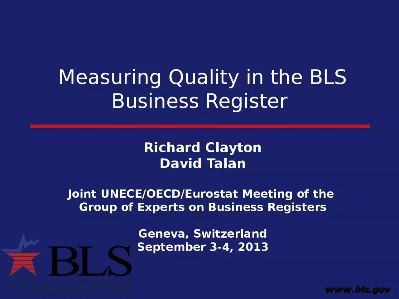 Measuring Quality in the BLS Business Register