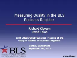 Measuring Quality in the BLS Business Register