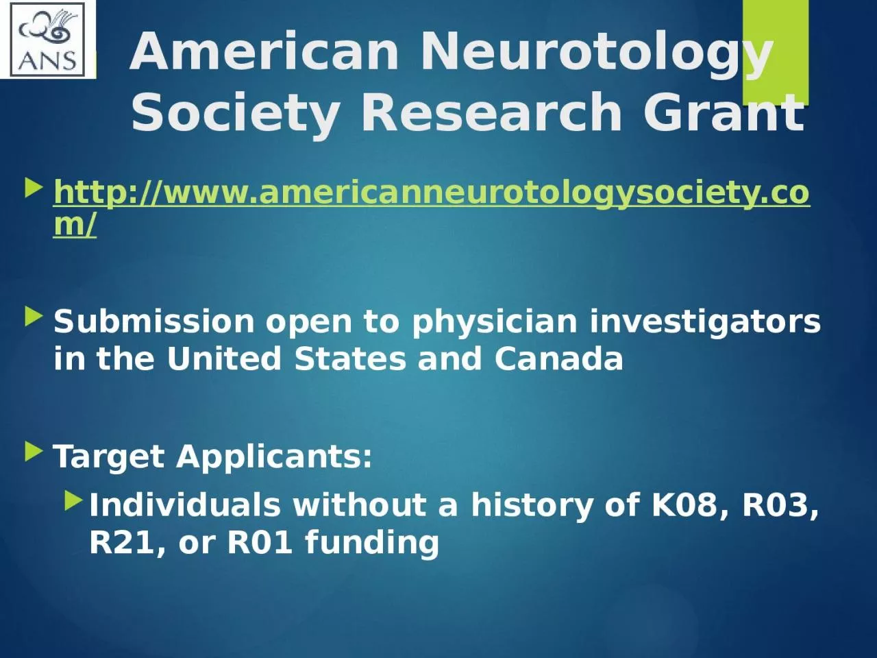 American Neurotology Society Research Grant