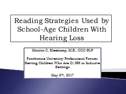 Reading Strategies Used by School-Age Children With Hearing Loss