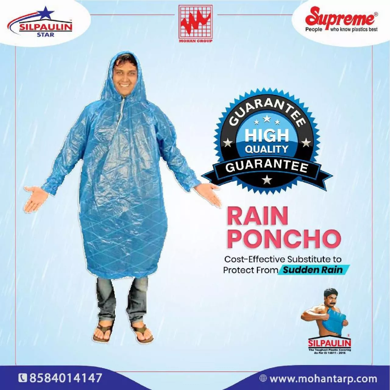 Silpaulin waterproof Rain ponchos