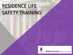 Residence life  Safety Training