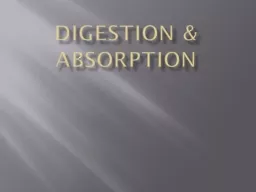 Digestion & Absorption