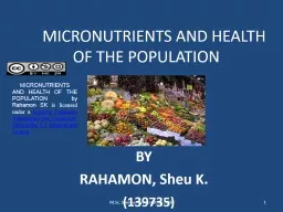 MICRONUTRIENTS AND HEALTH OF THE POPULATION
