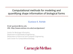 Computational  methods for modeling and quantifying shape information of biological forms
